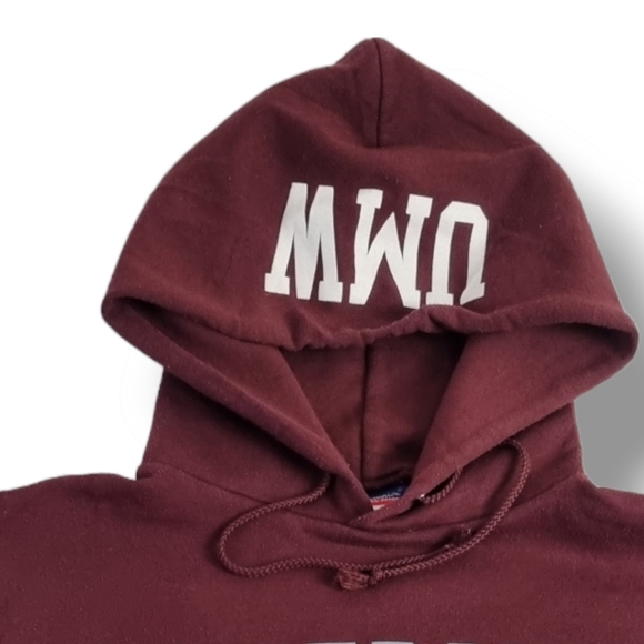 Men's Champion University Mary Washington Hoodie Sweatshirt Burgundy Size Medium - Picture 3 of 8